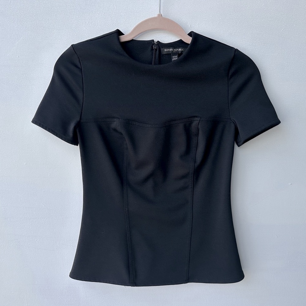 Banana Republic Ponte Bustier Short Sleeve Top